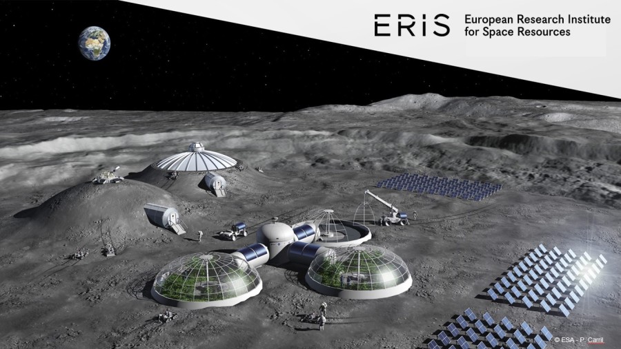 Visualization of a lunar station. Photo: ESA - P. Carril